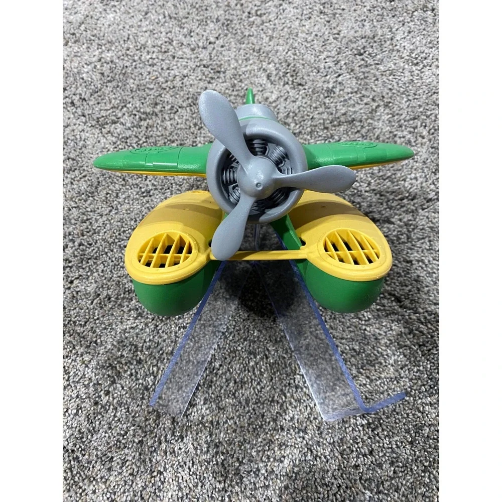 Green Toys Seaplane Green and Yellow Recycled Plastic Water Toy Made in USA